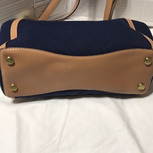Michael kors canvas with leather trim triple compartments shoulder bag. - Picture 6 of 14
